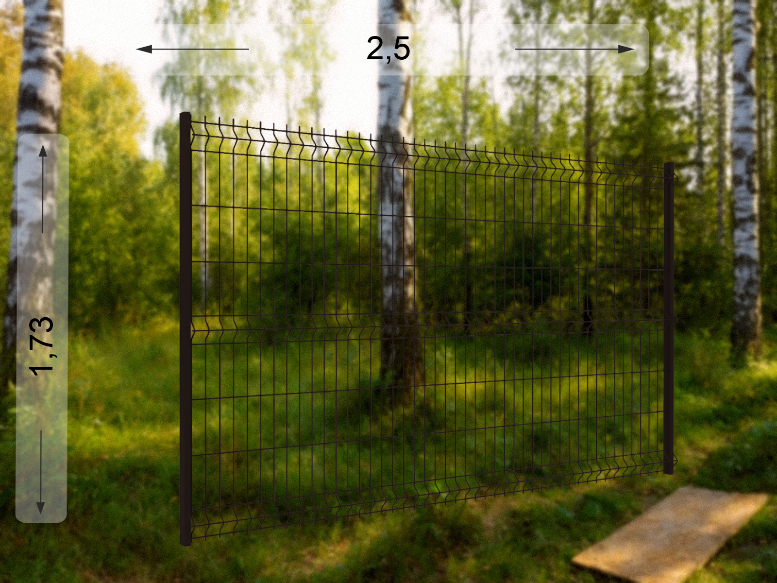 3D панель  2.5×1.73 м оцинкованная RAL 8017